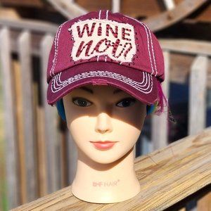 Ladies Burgundy Wine BLING Hat NEW